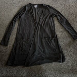 Lularoe Caroline Cardigan Sweater Size Small-New Without Tags-Charcoal Gray Rib